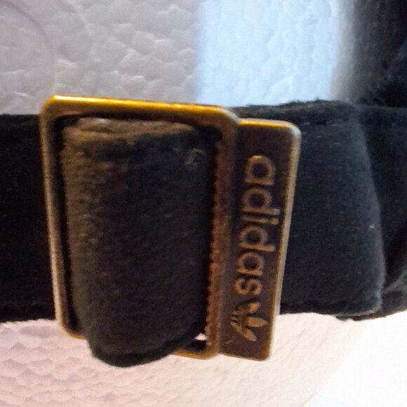 Adidas Micro Suede Mens Relaxed Strapback Black Cap White Trefoil Logo - Picture 4 of 8